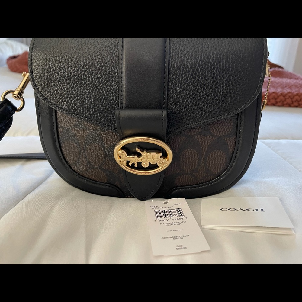 Coach Signature Georgie Saddle Crossbody Bag